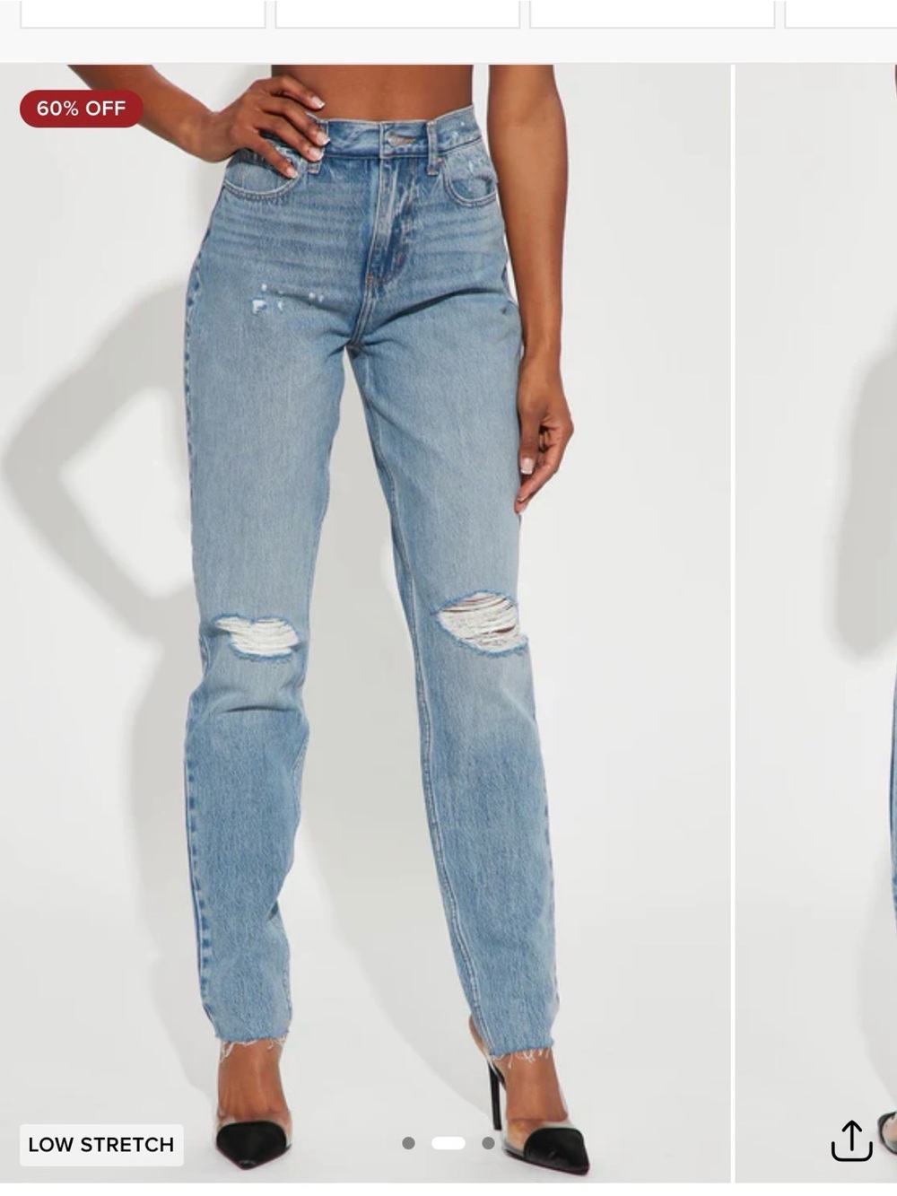 Fashion Nova Light Blue Distressed Boyfriend Jeans